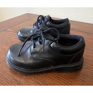 Stride Rite Boys Windsor Black Leather Dress Shoes 8.5 Wide BB26768 MINT